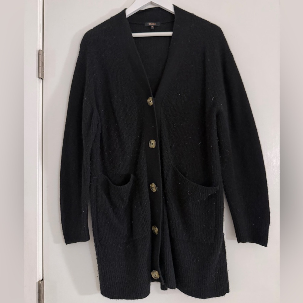 Quince Black Women's Alpaca Cardigan